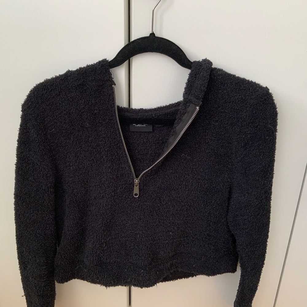 Urban outfitters cropped fuzzy hoodie